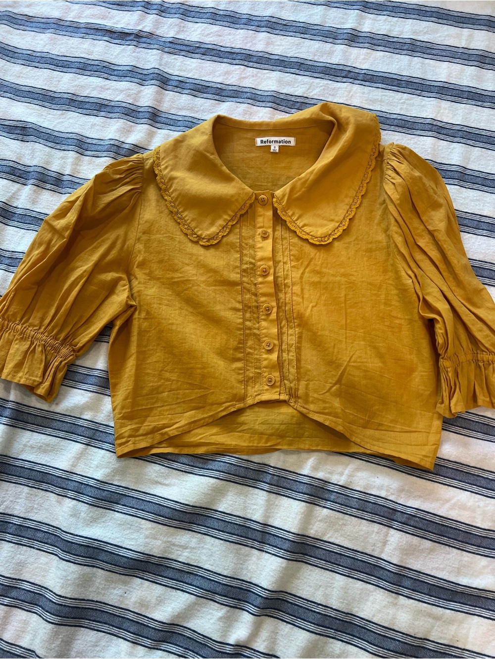 Reformation Rutabaga Top In Mustard - Picture 2 of 4